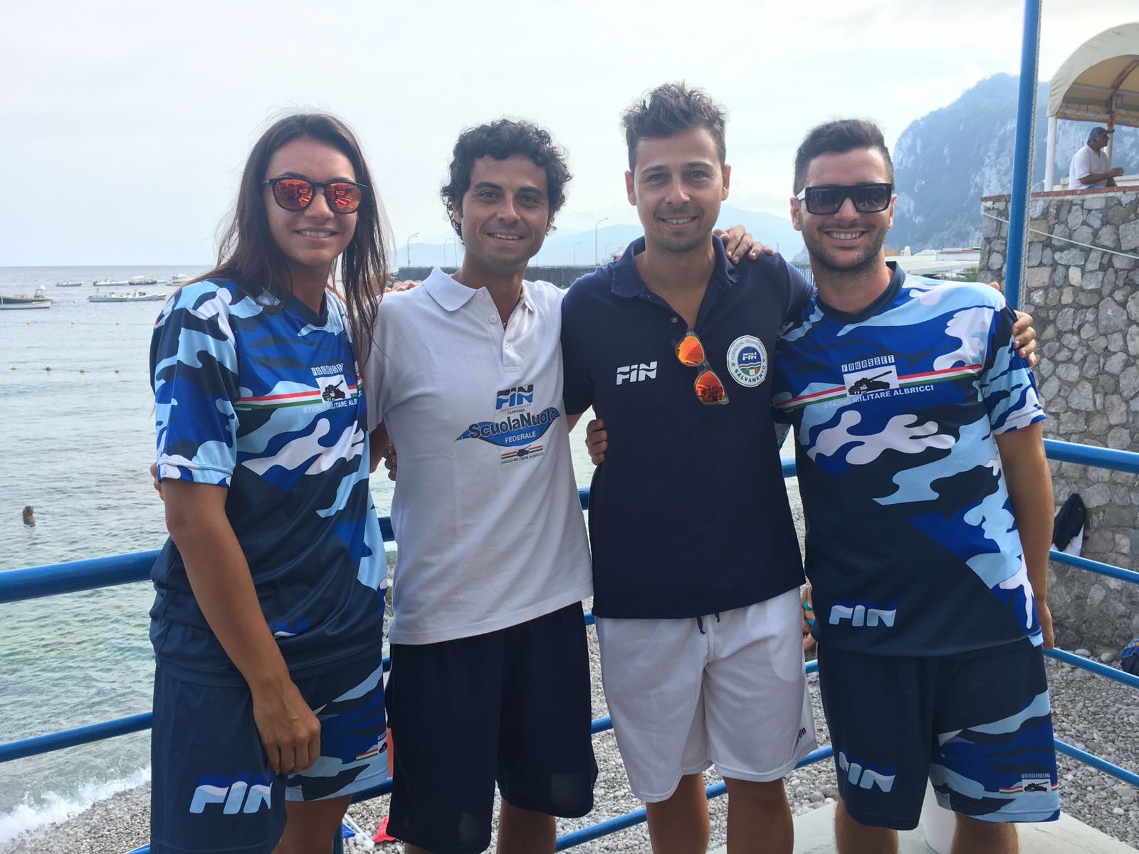 Luigi Peluso con i collaboratori del Centro Federale Campano In collaborazione con organizzazione Maratona Capri- Napoli Tappa di Coppa del Mondo FINA - GUARDA ORA
